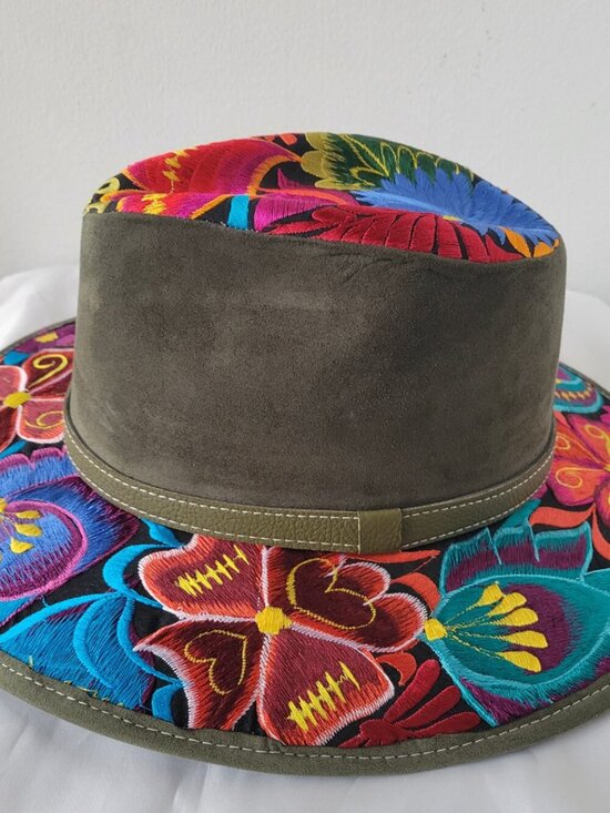 NEW | Handcrafted Guatemalan Artisan Hat | Statement Fedora | Olive Green main image 15
